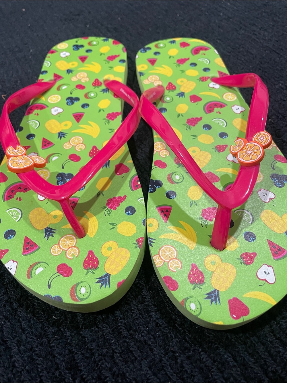 Disney Pink-Strap Green Fruit Print Women’s Sandals
